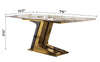 Magnificent Look Luxurious L-Shaped Base Marble Top Dining Table - Lixra