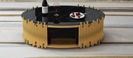 Modern Metal Framed Marble Coffee Table / Lixra