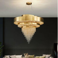 Glossy Copper LED Twist Chandelier / Lixra