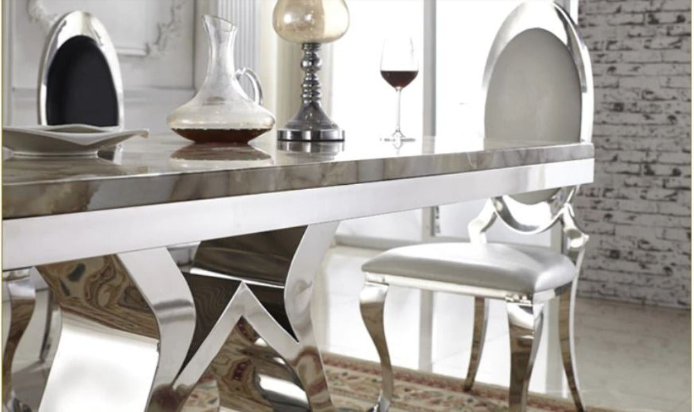 Ultimate Comfort Luxurious Look Marble Top Dining Table Set – Lixra.com