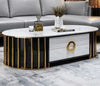 Ultra Spacious Comfort Centre Attraction Marble Top Coffee Table and TV Stand - Lixra