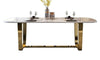 Rustic Stainless Steel Construct Marble Top Dining Table - Lixra