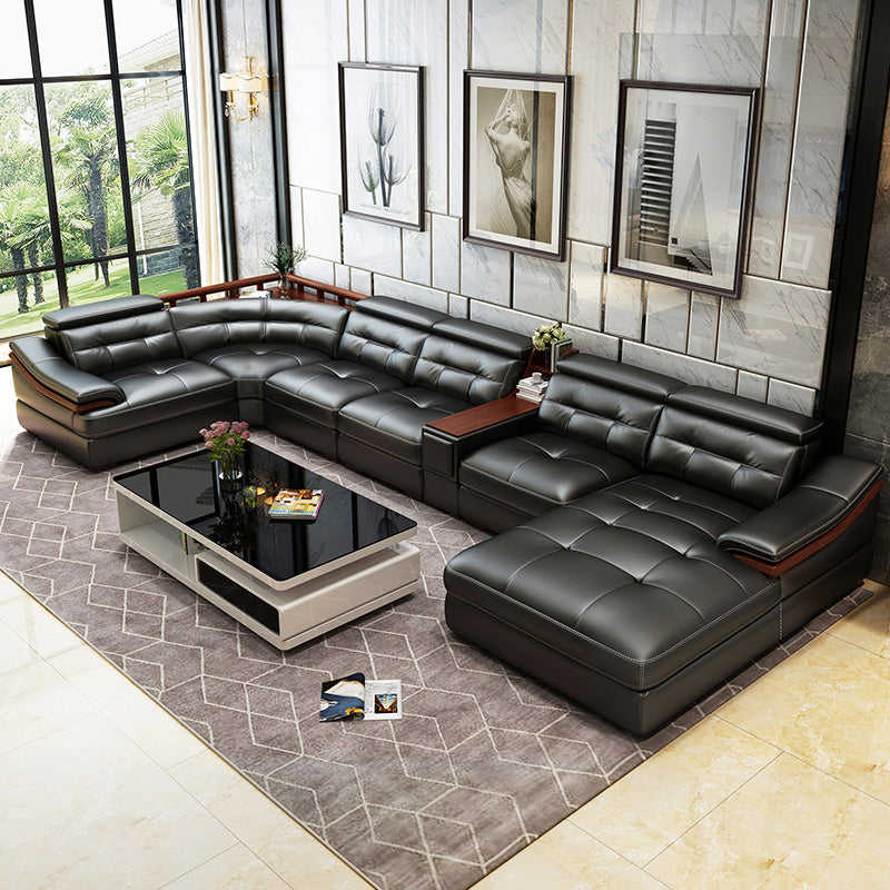 Modern Appealing Cozy Leather Splendid Sectional Sofa - Lixra