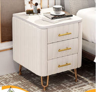 Set of 2 Fine Finish Metallic Base Wooden Night Stand / Lixra