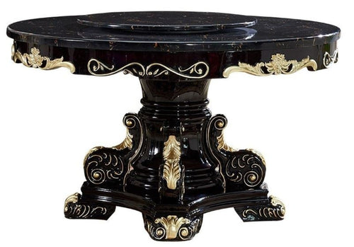 Vintage Style Remarkable Look Wooden Finish Marble Top Dining Table - Lixra