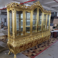 Antique Hand Carved Wooden China Hutch / Lixra