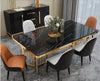 Shiny Marble-Top Dazzling Rectangular Dining Table Set / Lixra
