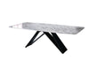 V-Shaped Base Minimalistic Style Sleek Designed Marble Top Dining Table - Lixra