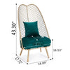 Modern Banana Leaf Designed Metallic Accent Chair - Lixra