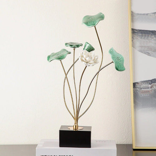 Exquisite Design Modern Art Lotus Leaf Showpiece / Lixra