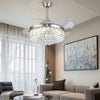 Remote Controlled LED Crystal Chandelier With Retractable Ceiling Fan / Lixra