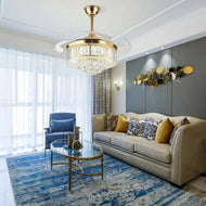 LED-Crystal Chandelier With Retractable Ceiling-Fan / Lixra