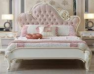European Wooden Crafted Fabric Bed  / Lixra