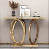 Modern Sparkling Gold Finish Marble Console Table / Lixra