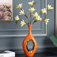 Modern Luxury Orange Ceramic Vase Showpiece / Lixra