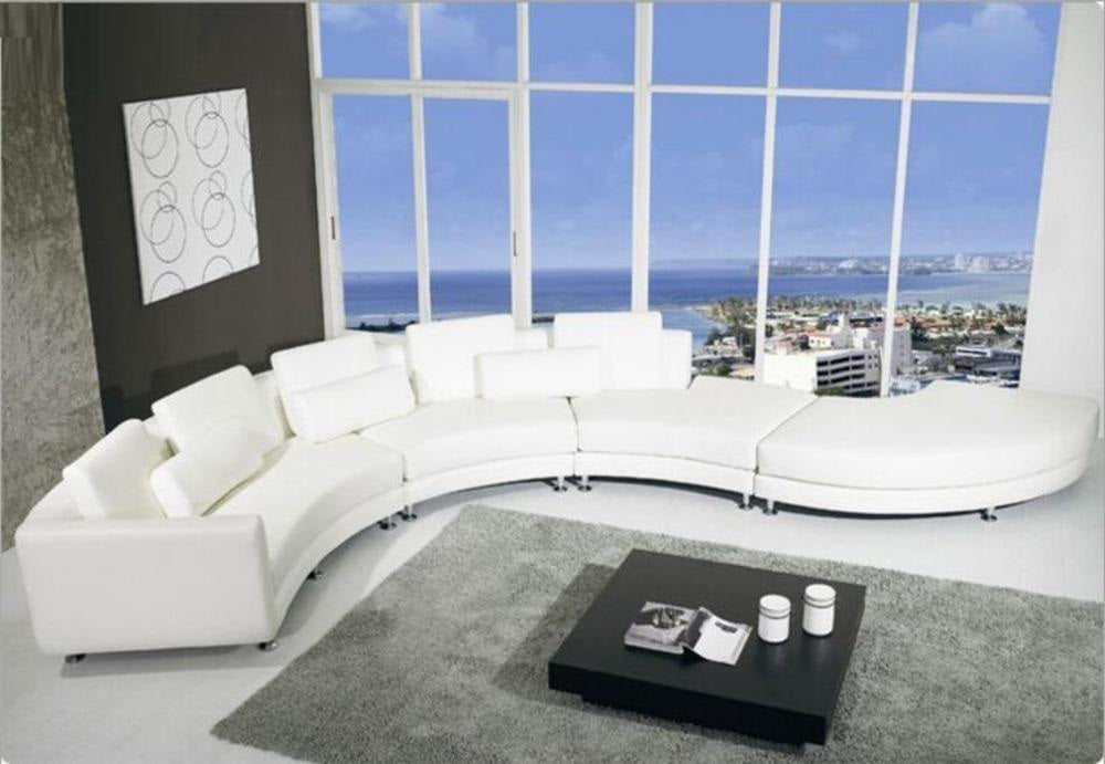 Designed Leather Sectional Sofa Set