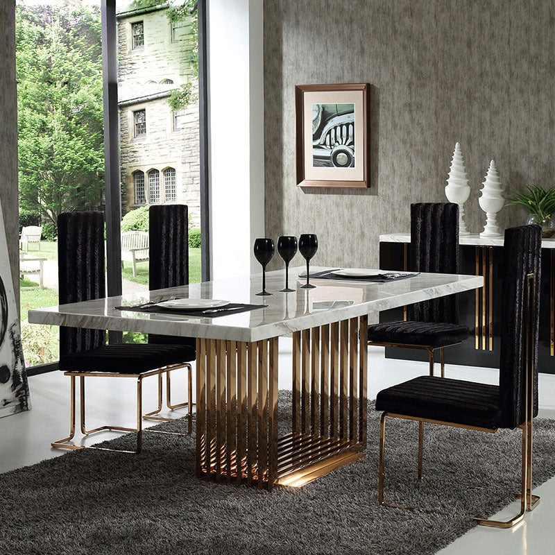 Modern Gleamy Marble-Top Grandiose Dining Table - Lixra