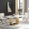 Modern Gleamy Marble-Top Grandiose Dining Table - Lixra