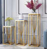 Modern Marble-top Sumptuous Gold Finish Pedestal - Lixra