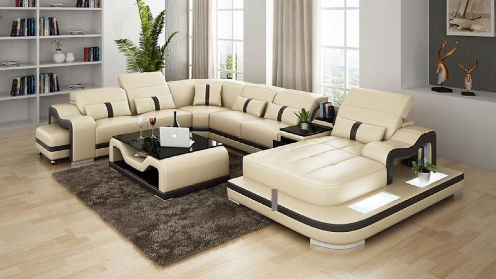 Modern Idiosyncratic Cozy Leather Marvelous Sectional Sofa - Lixra