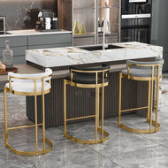 Set Of 3 Leather Resplendent High Raised Stool / Lixra