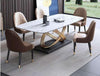 Imperial Look Golden Finish Base Marble Top Dining Table Set - Lixra