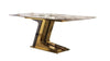 Magnificent Look Luxurious L-Shaped Base Marble Top Dining Table - Lixra