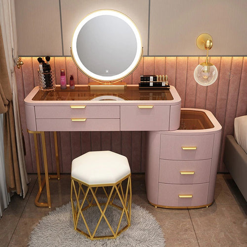 Illustrious Design Modern Minimalist Dresser With Gold Finish Metallic Base-Lixra
