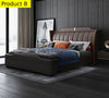 Exceptionally Crafted Minimalist Leather Soft Modern Design Bed / Lixra