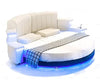 Exquisite Design Luxurious Round Leather Bed With LED Lights / Lixra