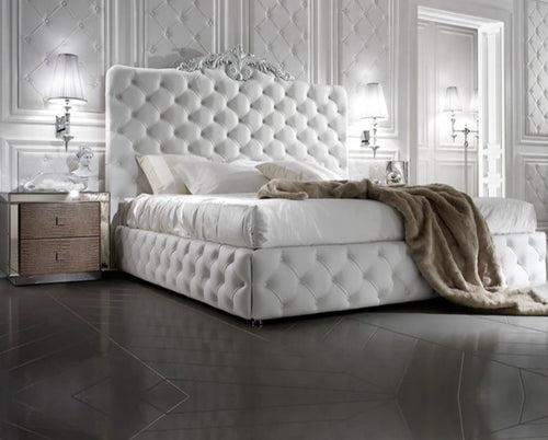 Modern Luxurious Button Tufted Leather Bed/ Lixra