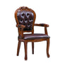 Elegant Designed Wooden Finish Leather Dining Chairs - Lixra 