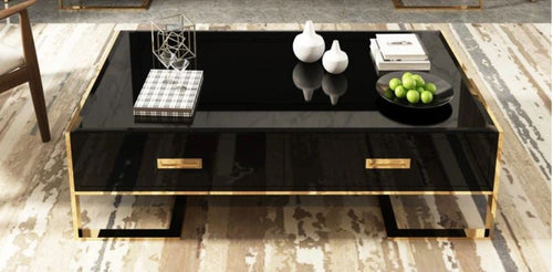 Multi Storage Efficient Glossy Finish Wooden Coffee Table - Lixra