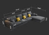 Classic Futuristic Designed Luxurious Fabric Sectional Sofa Set - Lixra