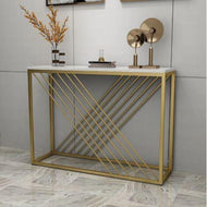Golden Metal Frame Marble Accent Table / Lixra