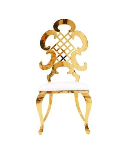 Iconic Look Splendid Desire Golden Finish Leather Dining Chairs - Lixra