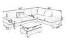 Modern L-Shaped Convertible Fabric Sectional Sofa With Ottoman And Two Cup Holders - Lixra 