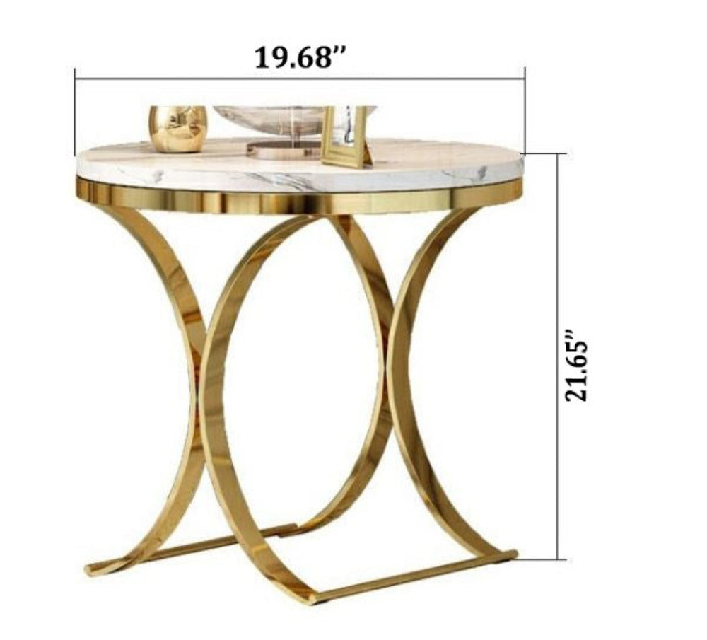 Luxury Round Marble Top Side Table - Lixra.com