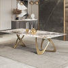 Italian Designed Minimalist Style Glossy Marble Top Dining Table - Lixra