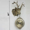 Antique Style Double Sided Deer Head Wall Clock - Lixra