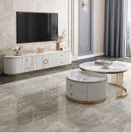Ultra Modern Marble Top Coffee Table and TV Stand Set / Lixra