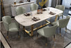 Light Luxury Stainless Steel Construct Marble Top Dining Table Set - Lixra