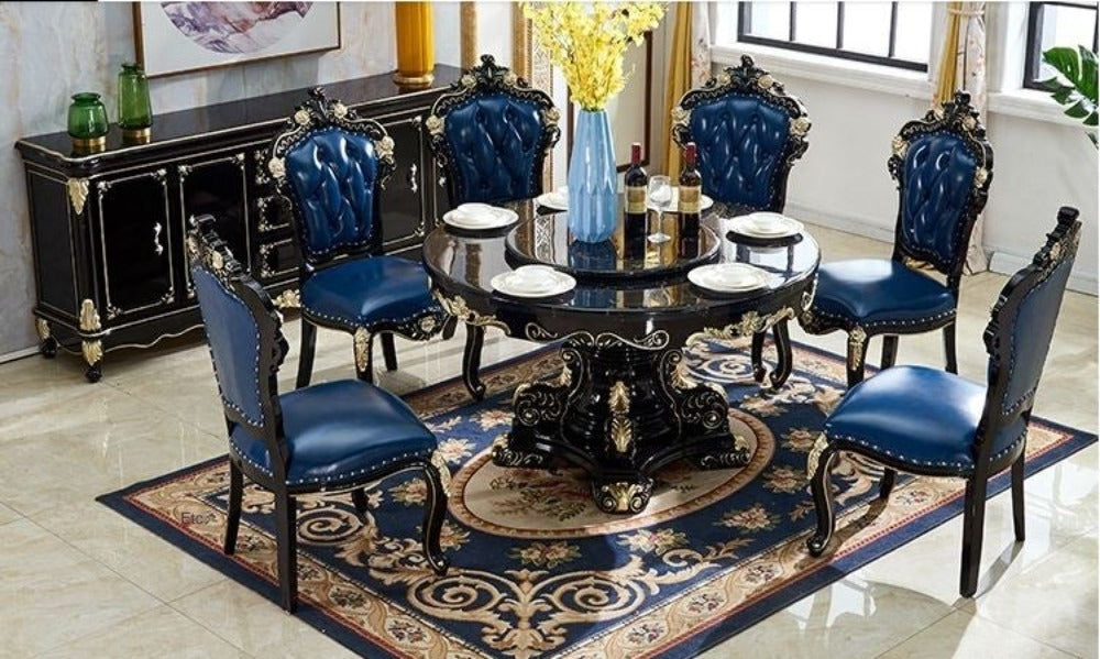 Fine Polished Beautifully Crafted Marble Top Dining Table Set - Lixra