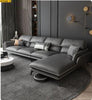 L-Shaped Minimalistic Designed Spacious Leather Sectional Sofa Set - Lixra
