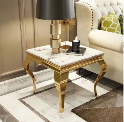 Light Luxury European Style Corner Attraction Marble Top Side Table - Lixra