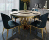 Classic Fusion Complementary Look Marble Top Round Shaped Dining Table Set - Lixra