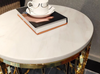 Exclusive Multipurpose Stainless Steel Constructed Marble Top Side Table - Lixra
