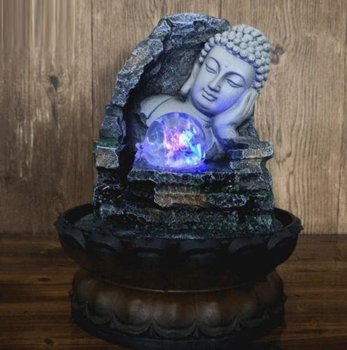 Modern Decorative Resin Water Fountain With LED Lights / Lixra