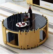 Steel Framed Marble Coffee Table / Lixra