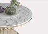 Contemporary Style Marble Top Round Shaped Dining Table Set - Lixra